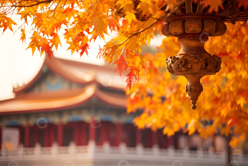 高清大图下载【趣麦麦图】秋季远景宫殿