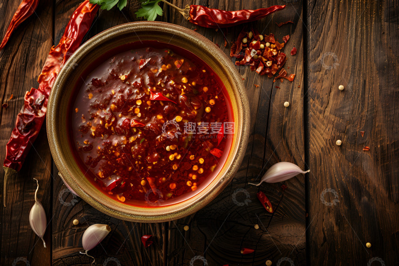 高清大图下载【趣麦麦图】放在桌子上的辣椒酱