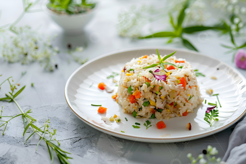 高清大图下载【趣麦麦图】一盘鸡蛋胡萝卜炒饭