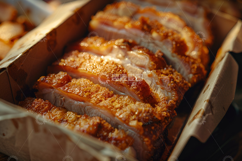 高清大图下载【趣麦麦图】一纸盒脆皮五花肉