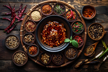 调料摆盘俯视图