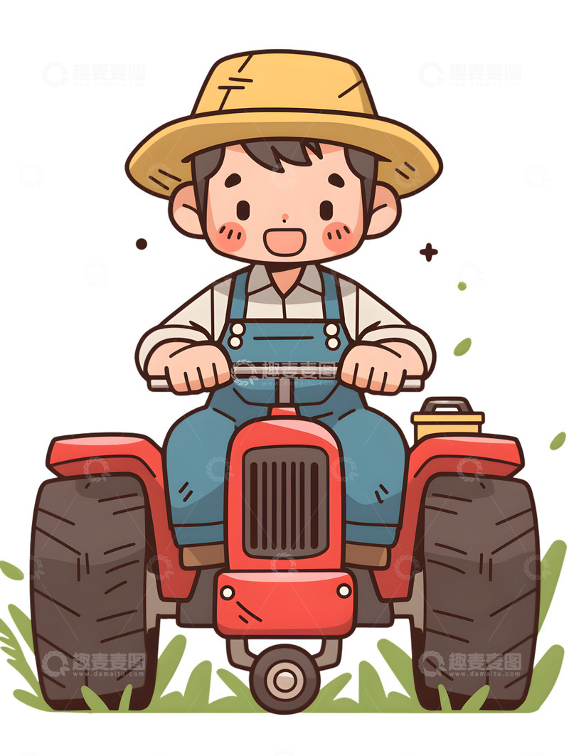 高清大图下载【趣麦麦图】丰收秋收现代化