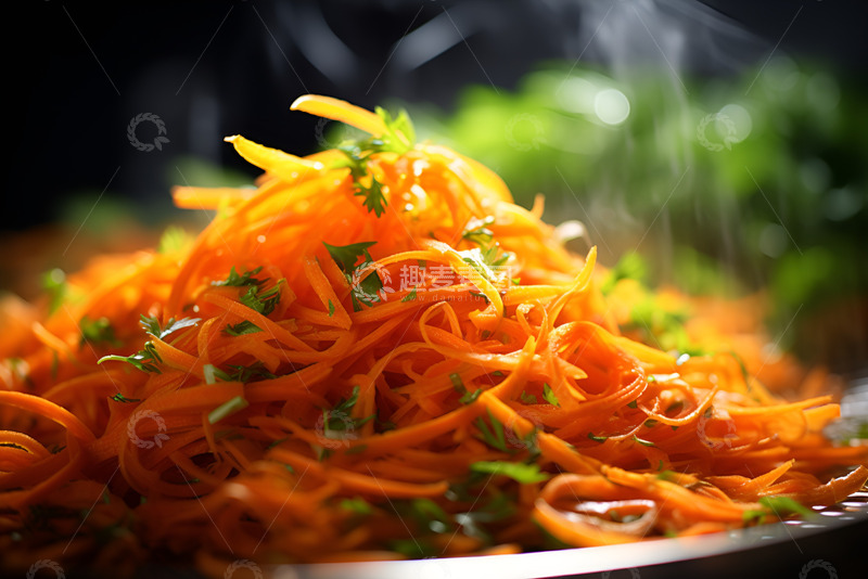 高清大图下载【趣麦麦图】一盘凉拌胡萝卜丝