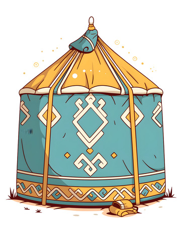 蒙古包帐篷卡通
