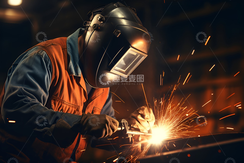 高清大图下载【趣麦麦图】铁焊作业的师傅