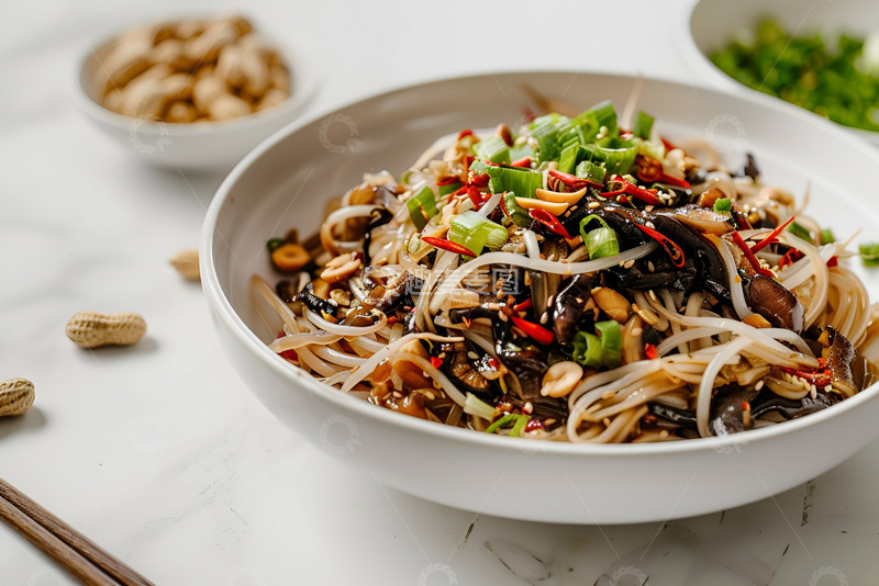 高清大图下载【趣麦麦图】凉拌豆芽粉丝木耳