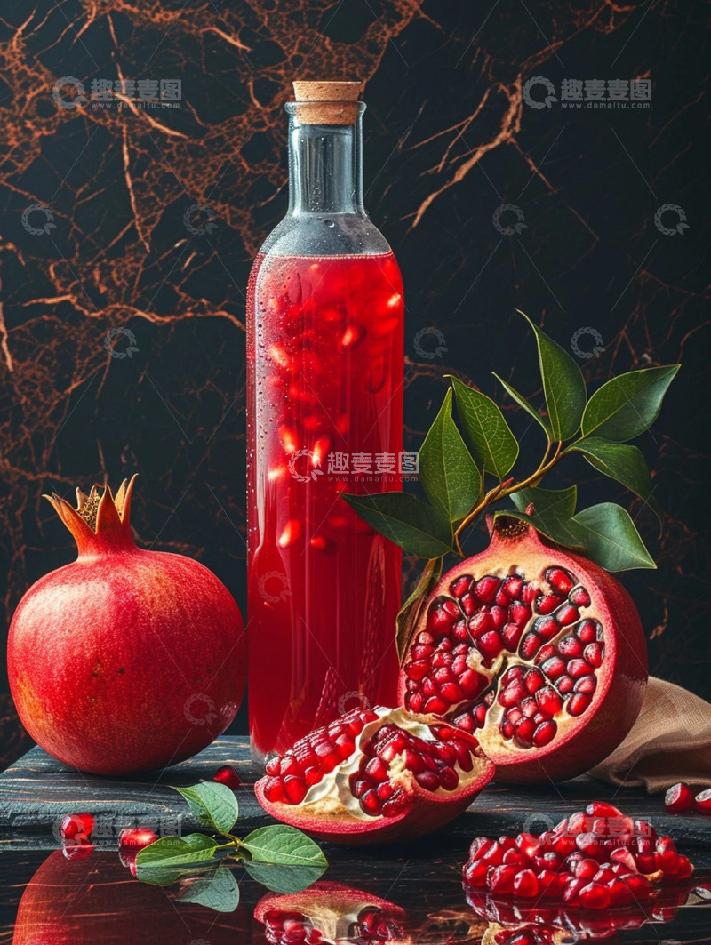 高清大图下载【趣麦麦图】红色水果石榴饮品实拍