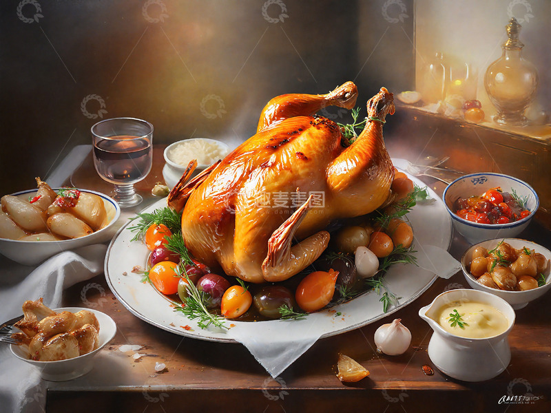 高清大图下载【趣麦麦图】秋冬烧鸡背景拍摄