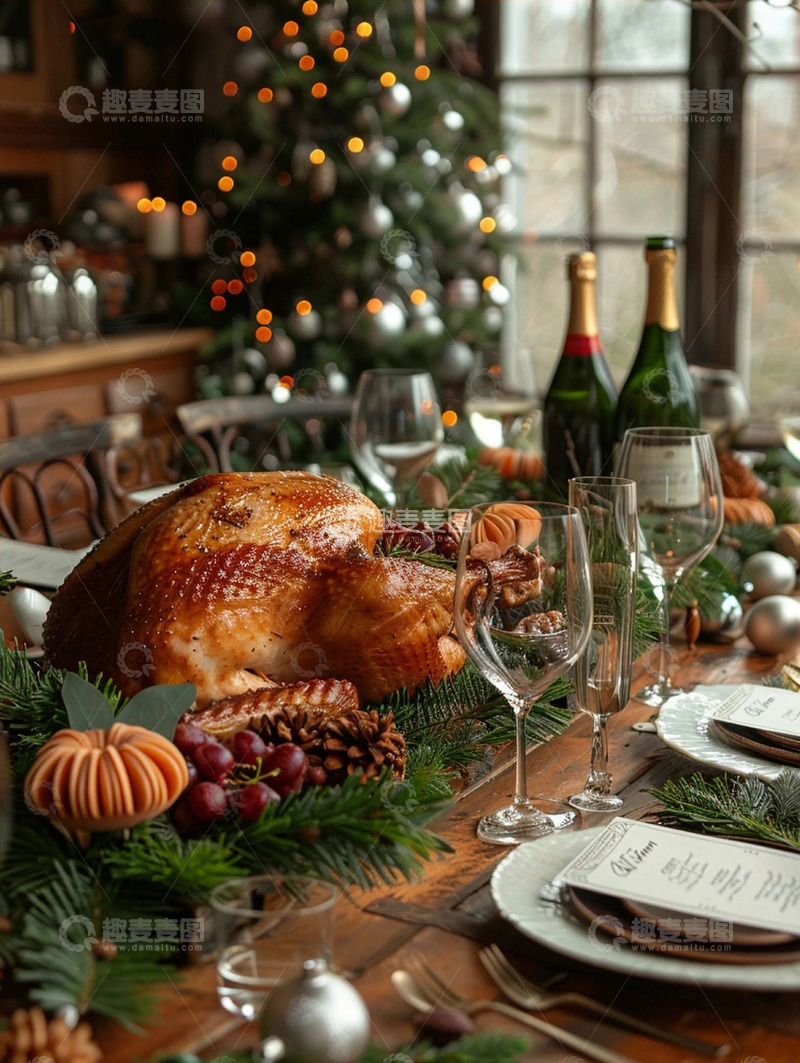 高清大图下载【趣麦麦图】圣诞火鸡美食特写