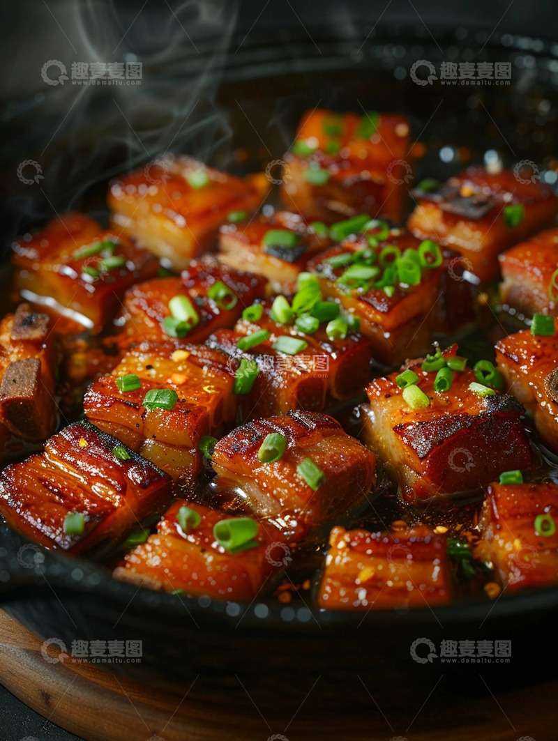 高清大图下载【趣麦麦图】黑色砂锅红烧肉