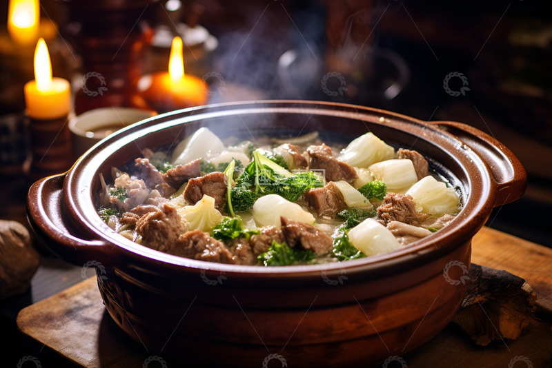 高清大图下载【趣麦麦图】一锅白菜炖牛肉