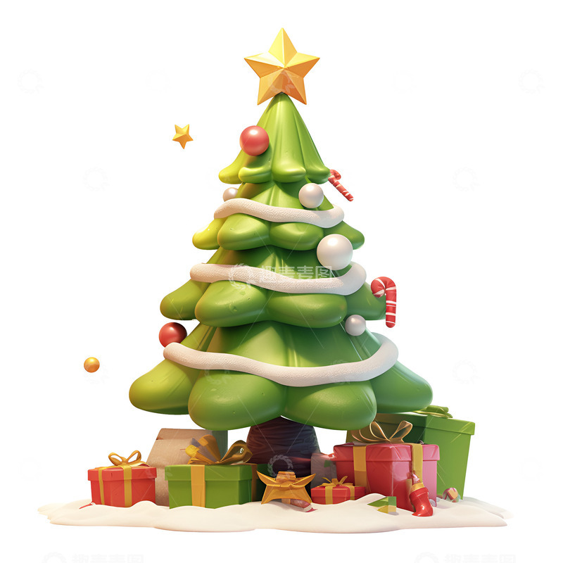 高清大图下载【趣麦麦图】卡通简约一颗圣诞树