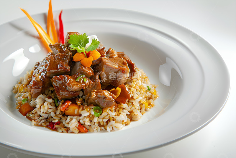 高清大图下载【趣麦麦图】一盘卤肉盖饭