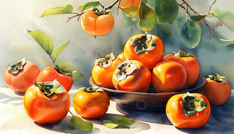 高清大图下载【趣麦麦图】丰收果实红柿子