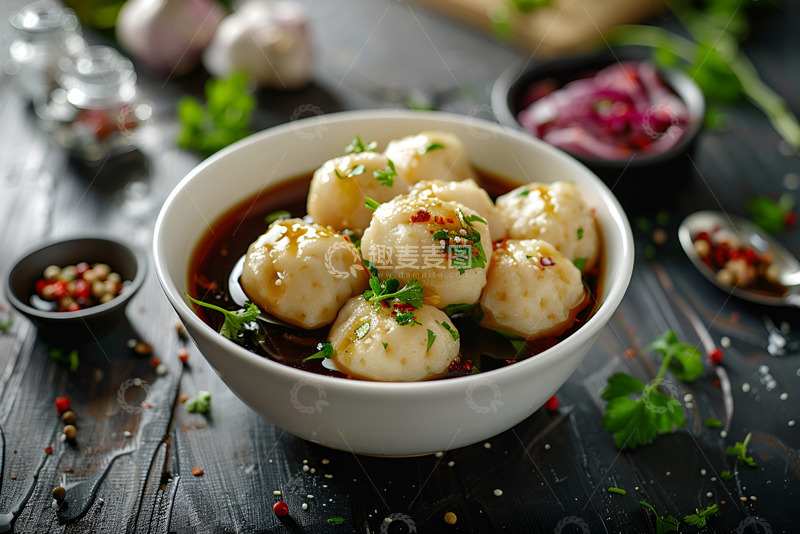 高清大图下载【趣麦麦图】一碗酸辣土豆丸子