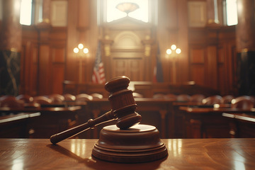 法庭上法官的锤子