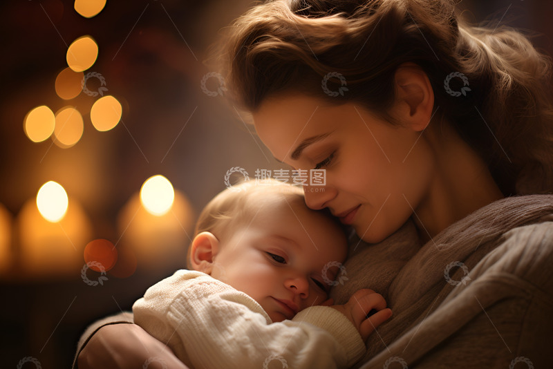高清大图下载【趣麦麦图】抱着婴儿的母亲高清摄影