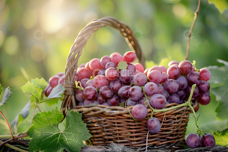 高清大图下载【趣麦麦图】一篮子紫色的葡萄