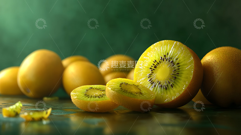 高清大图下载【趣麦麦图】切片黄色猕猴桃健康水果图