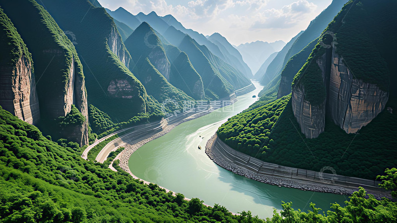 高清大图下载【趣麦麦图】大好山水绕山行