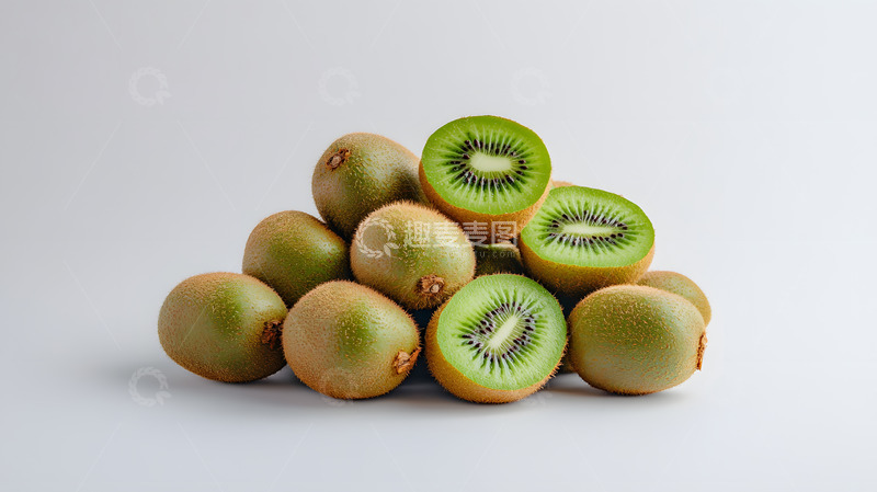 高清大图下载【趣麦麦图】一堆绿色猕猴桃切片与整颗水果图
