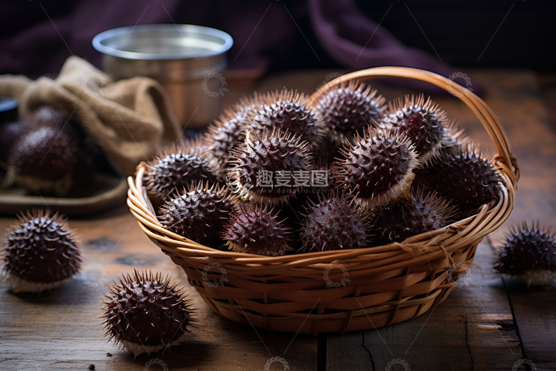 高清大图下载【趣麦麦图】一篮筐新鲜海胆