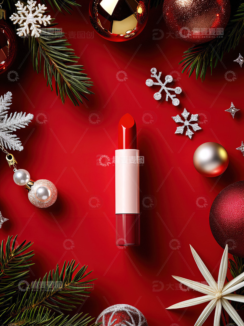 高清大图下载【趣麦麦图】圣诞节背景口红摄影素材23