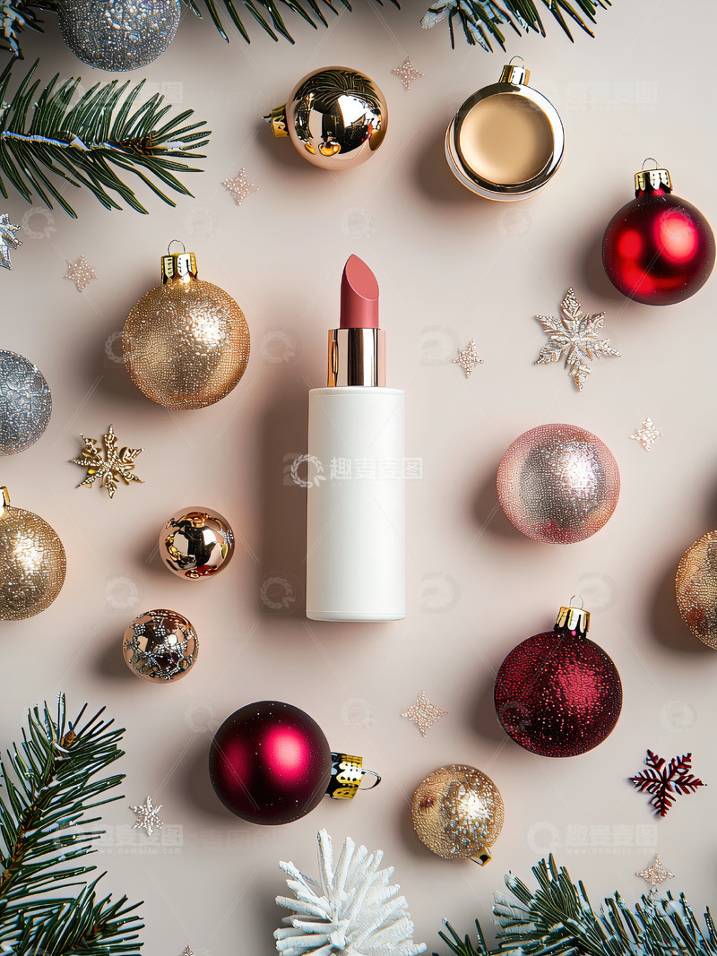 高清大图下载【趣麦麦图】圣诞节背景口红摄影素材18