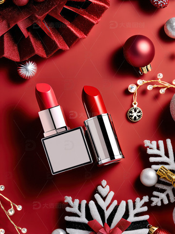 圣诞节背景口红摄影素材38