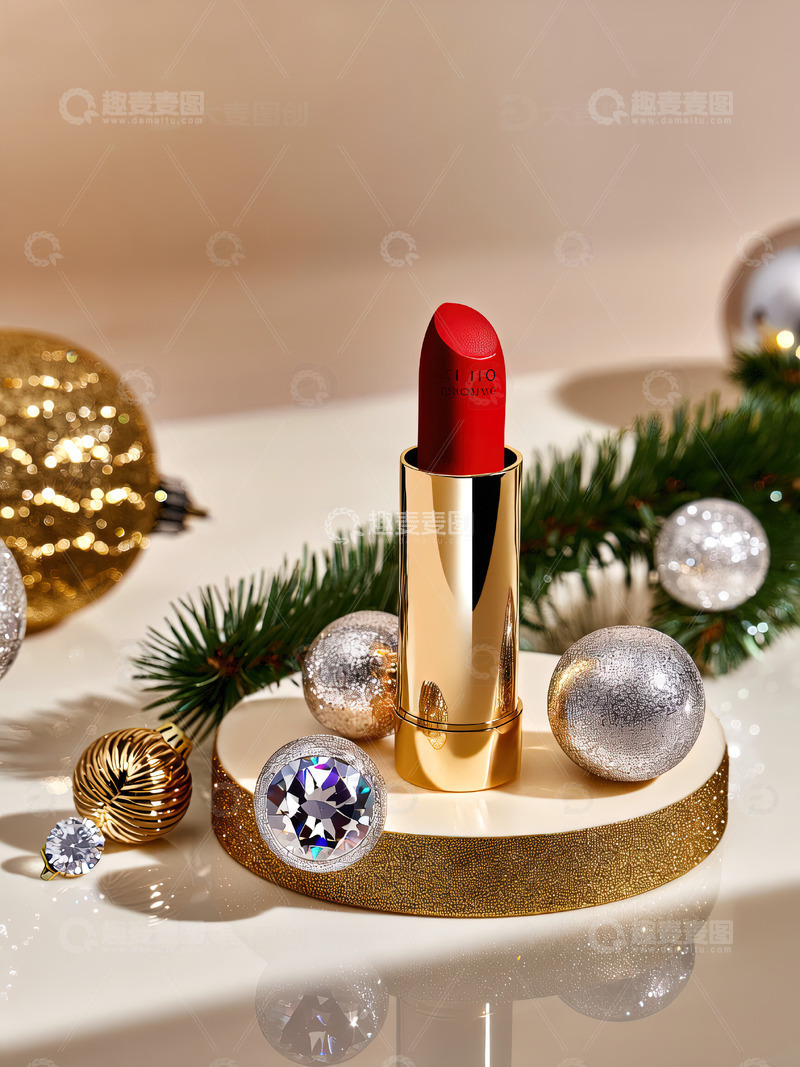 高清大图下载【趣麦麦图】圣诞节背景口红摄影素材34