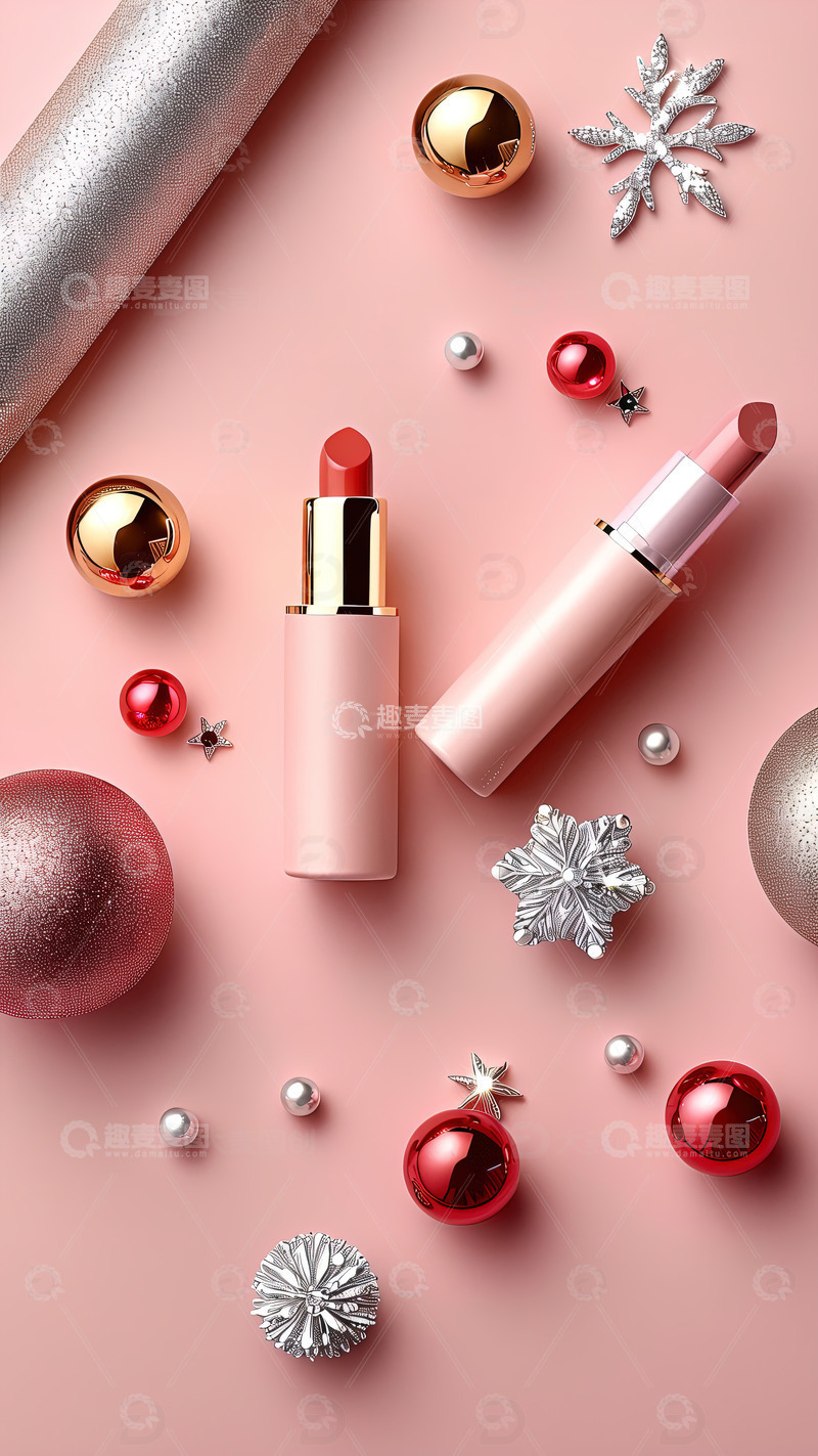 高清大图下载【趣麦麦图】圣诞节背景口红摄影素材24