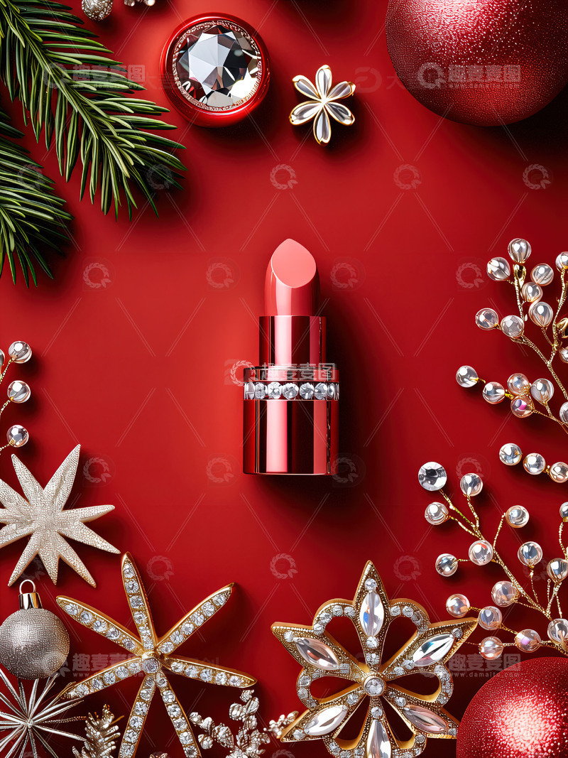 圣诞节背景口红摄影素材31