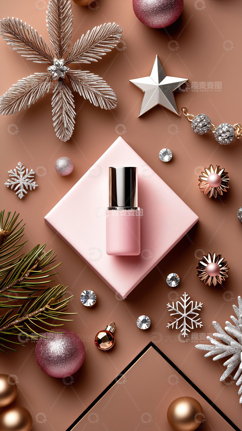 高清大图下载【趣麦麦图】圣诞节背景口红摄影素材13