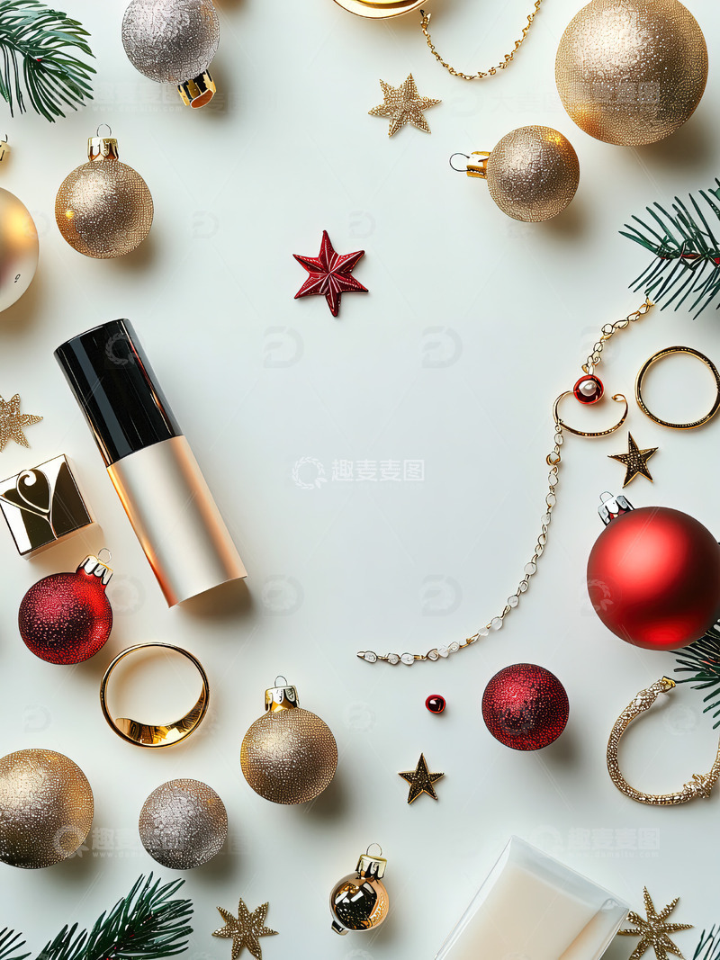 高清大图下载【趣麦麦图】圣诞节背景口红摄影素材19