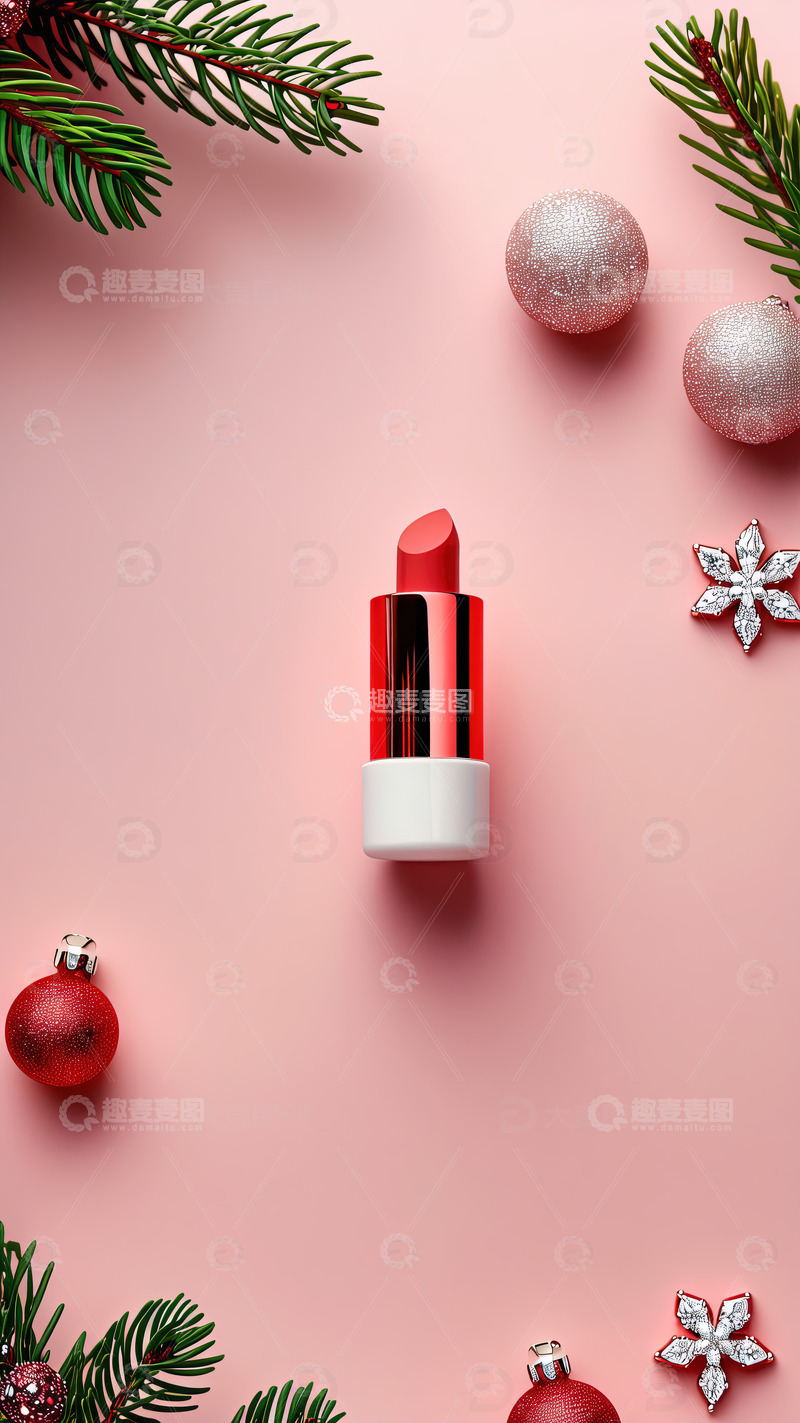 高清大图下载【趣麦麦图】圣诞节背景口红摄影素材11