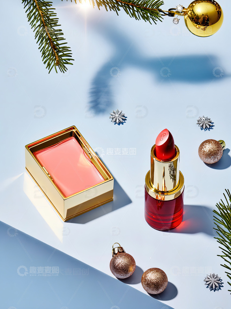 高清大图下载【趣麦麦图】圣诞节背景口红摄影素材33