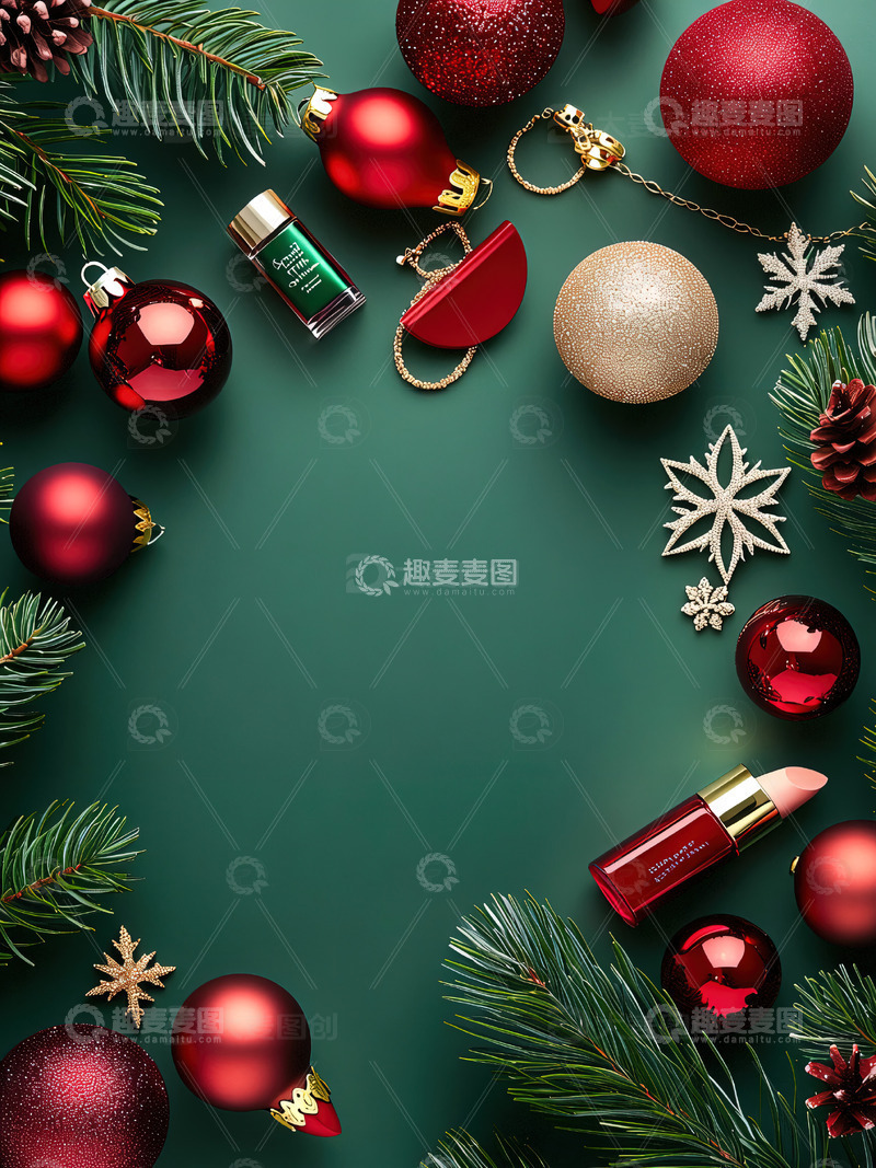 高清大图下载【趣麦麦图】圣诞节背景口红摄影素材10