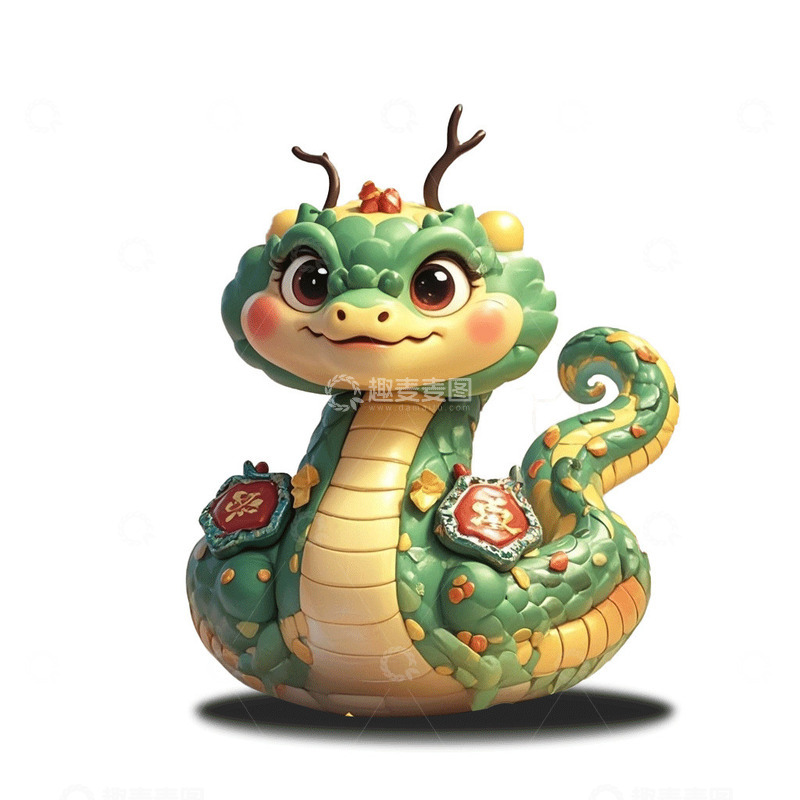 2025蛇年新年喜庆卡通形象3D