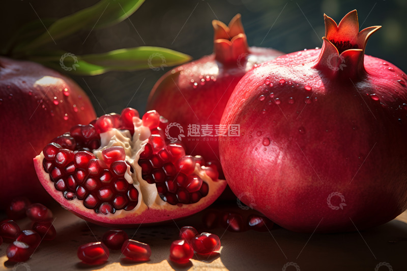 高清大图下载【趣麦麦图】新鲜的红石榴