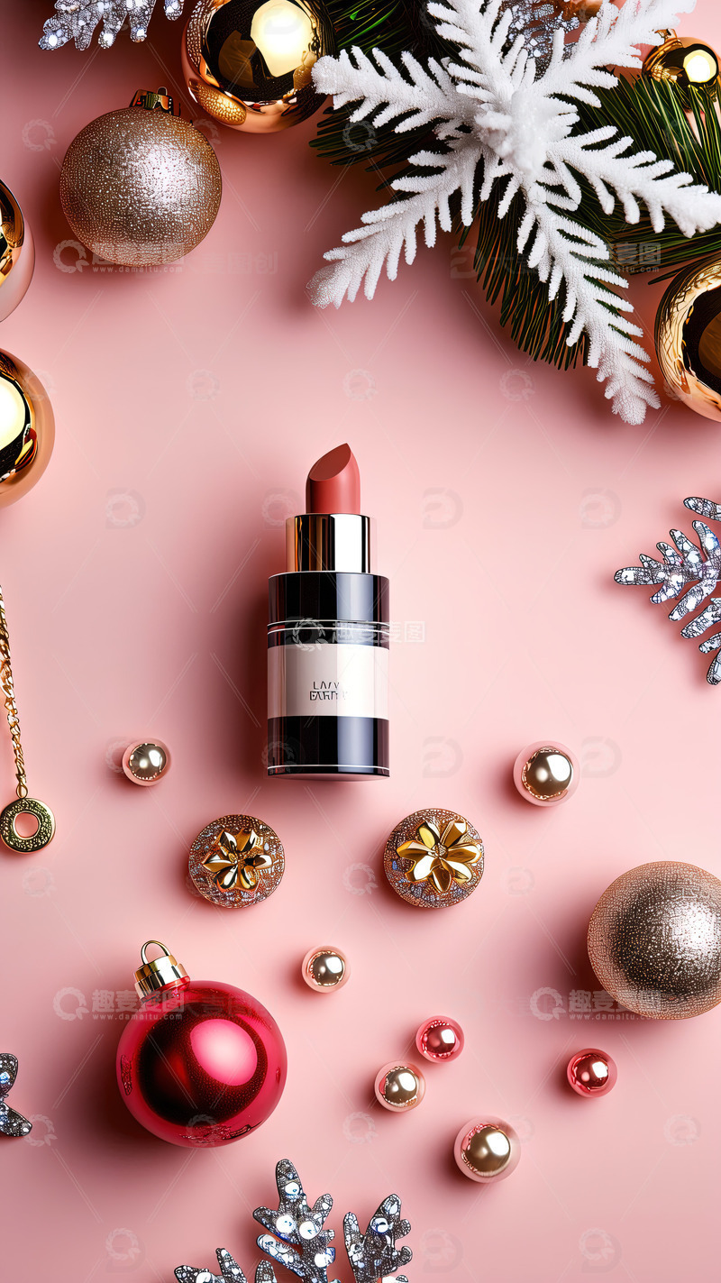 高清大图下载【趣麦麦图】圣诞节背景口红摄影素材21