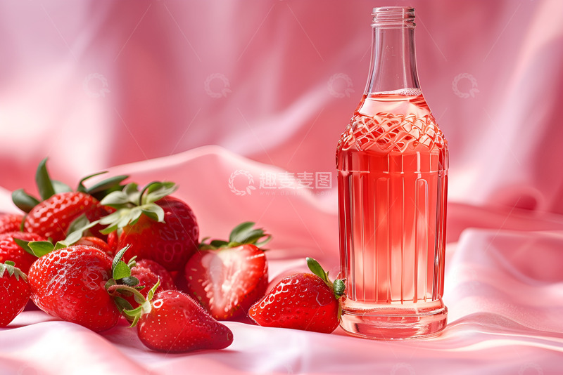 高清大图下载【趣麦麦图】草莓堆和清酒