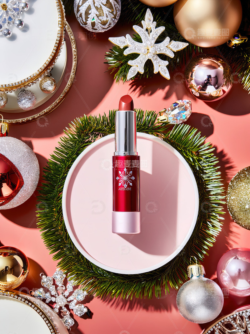 高清大图下载【趣麦麦图】圣诞节背景口红摄影素材37