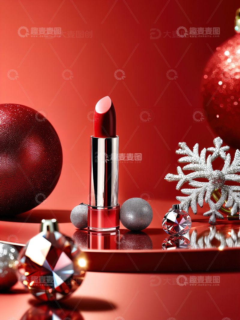 高清大图下载【趣麦麦图】圣诞节背景口红摄影素材32