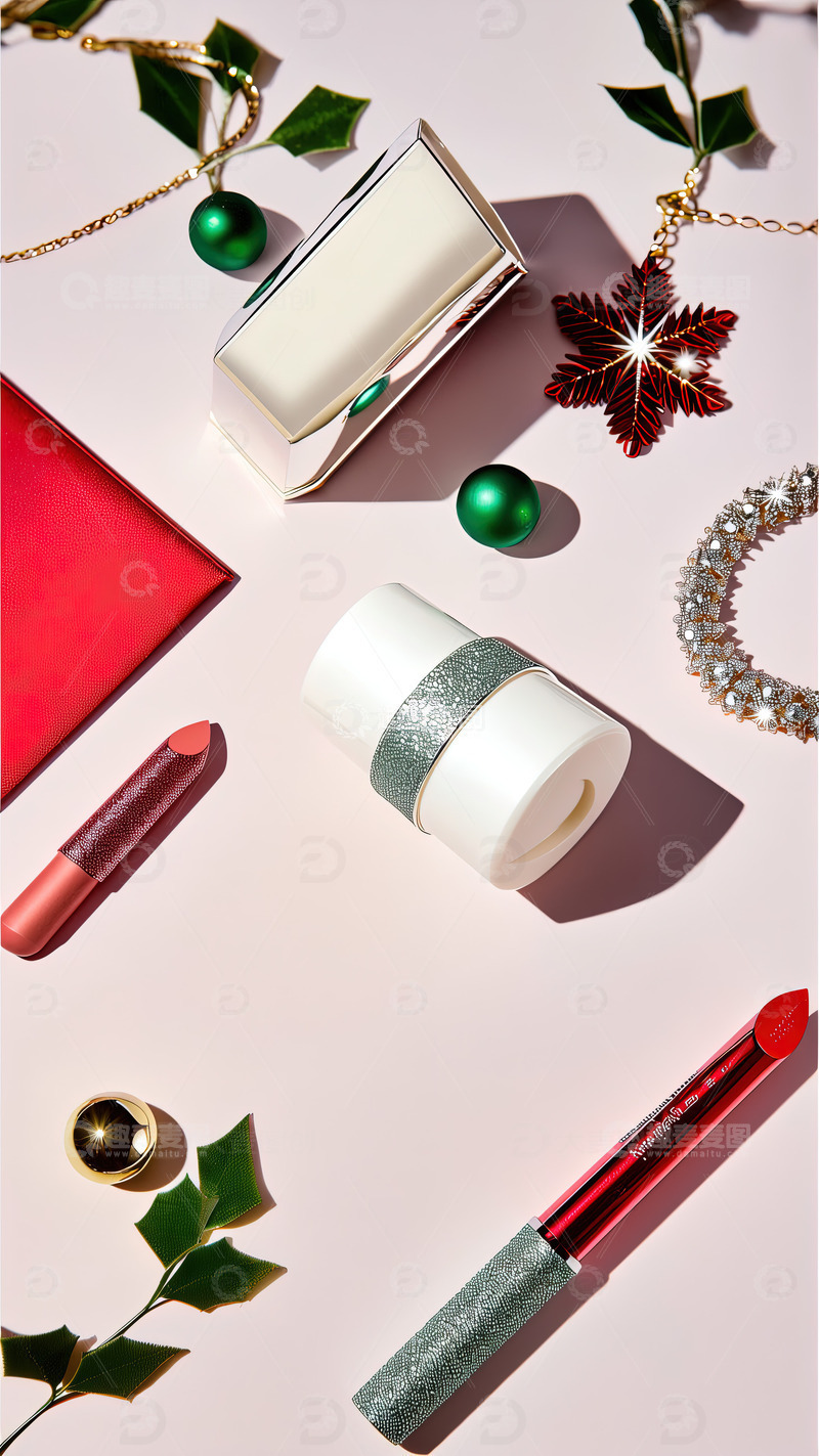高清大图下载【趣麦麦图】圣诞节背景口红摄影素材8