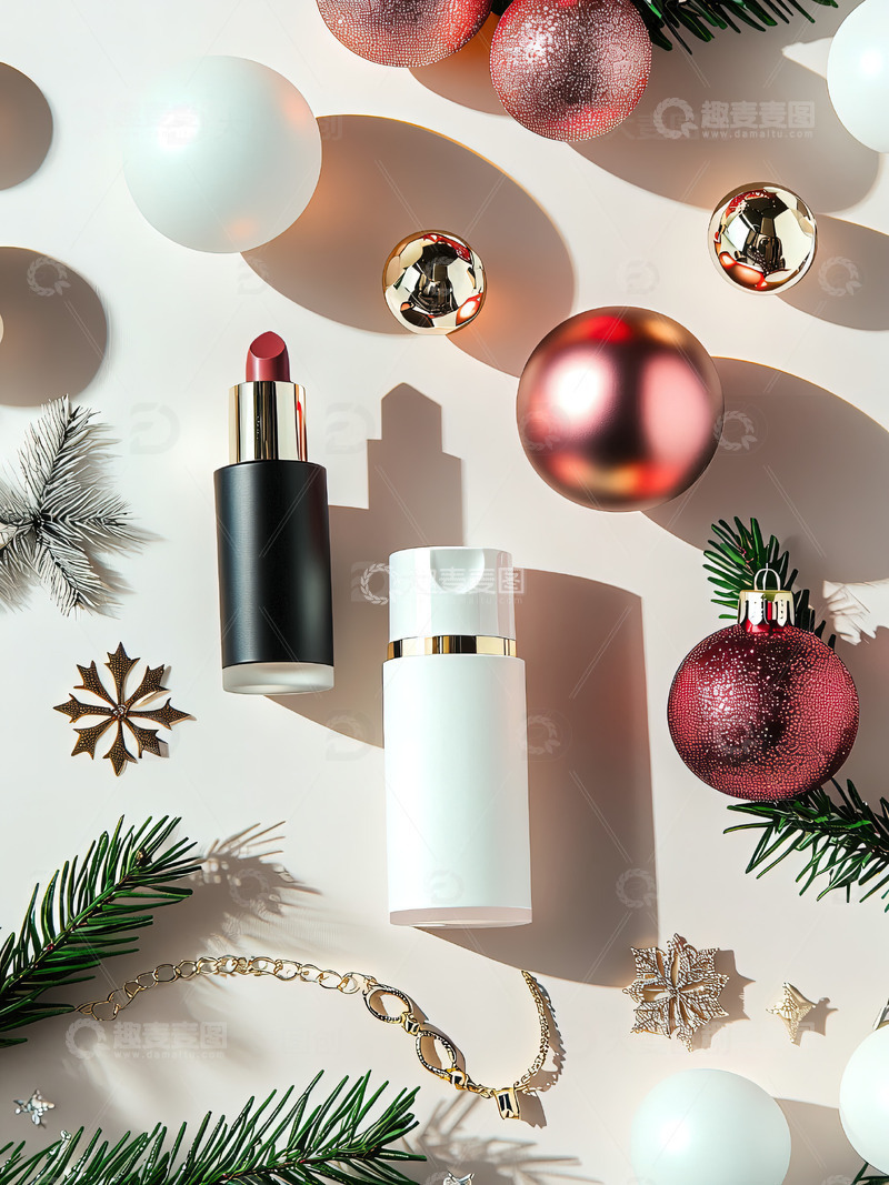 高清大图下载【趣麦麦图】圣诞节背景口红摄影素材12