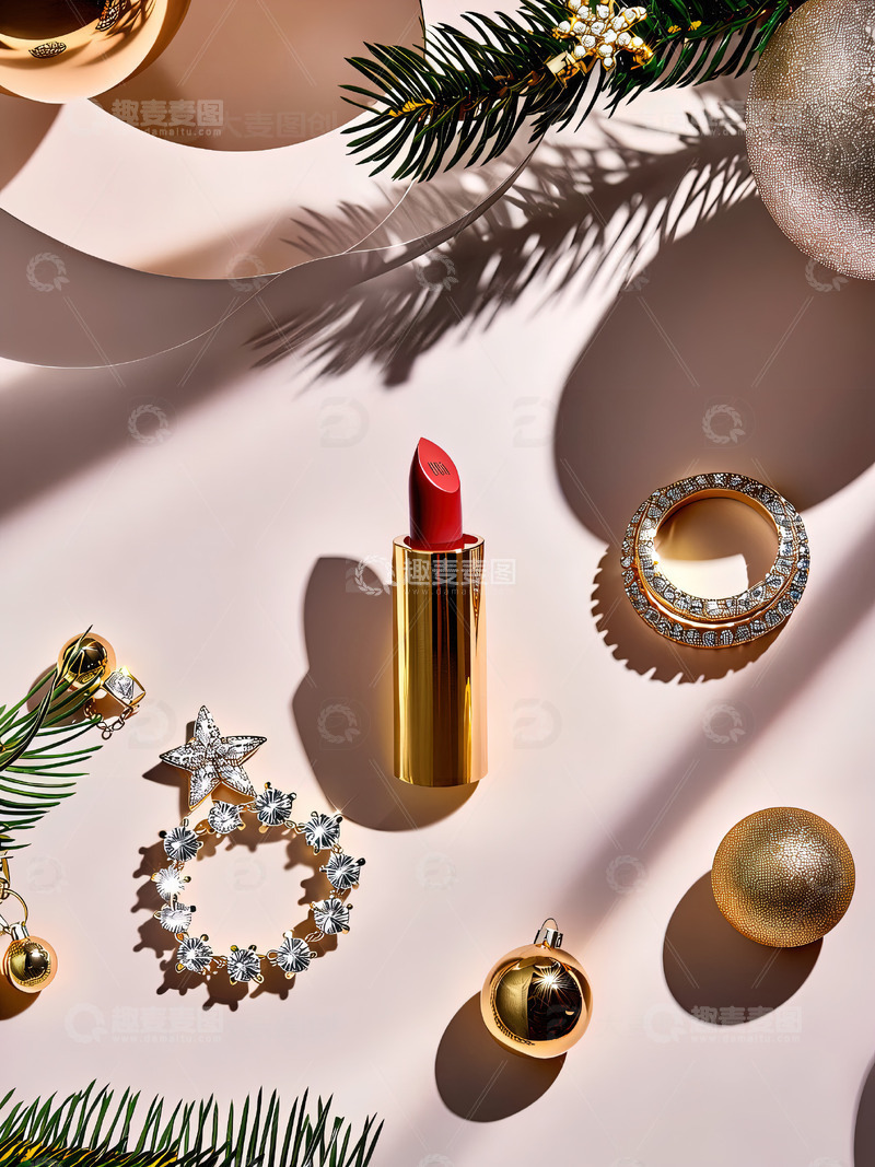 高清大图下载【趣麦麦图】圣诞节背景口红摄影素材35