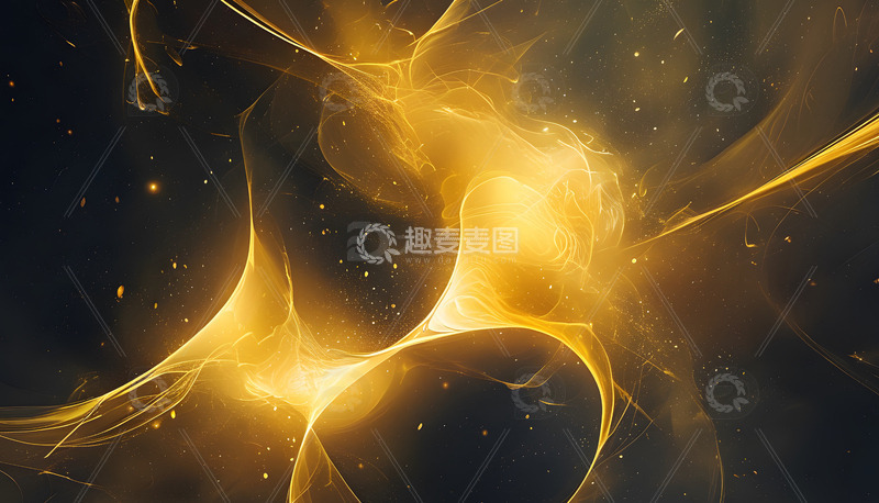 高清大图下载【趣麦麦图】企业年会背景图金色抽象光效动态线条