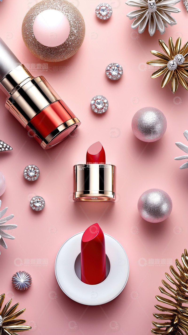 高清大图下载【趣麦麦图】圣诞节背景口红摄影素材48