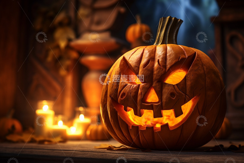 高清大图下载【趣麦麦图】圣诞节南瓜灯