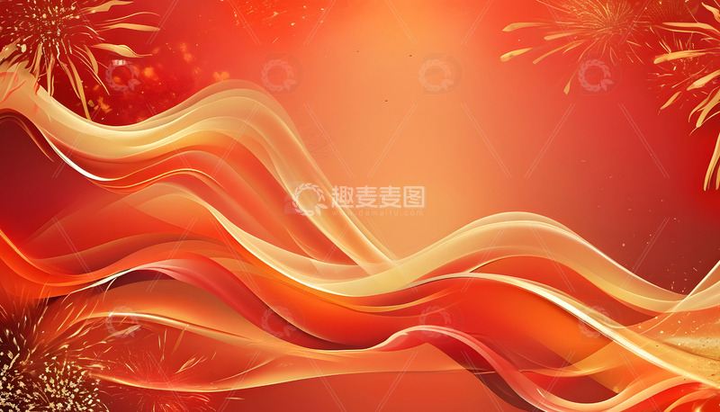 企业年会背景图红色流动光效节日烟花